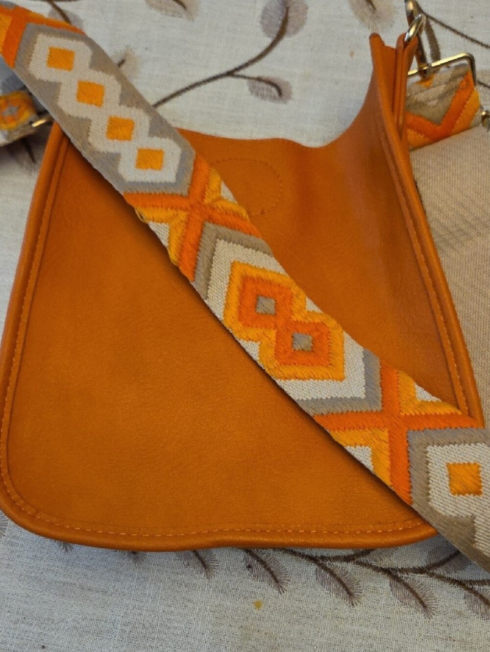 Structured Orange Shoulder Bag for Women